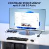8K60Hz 4K120Hz HDMI KVM Switch 1 Monitor 2 Computers, 2 Port KVM Switch for Controlling 2 PCs with 1 Monitor, Keyboard and Mouse, 4 Port USB 3.0 for Peripheral view 2