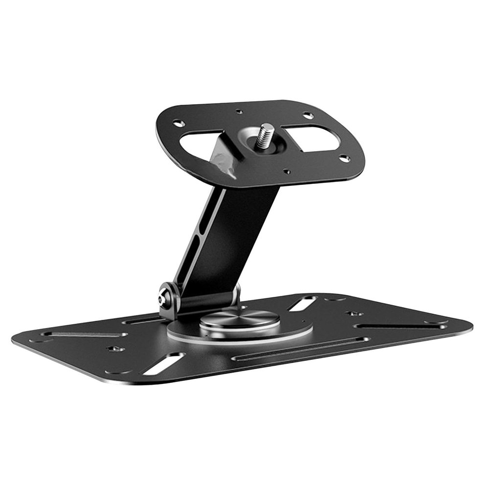 Hjdlhx Projector Stand 1/4inch Screw No Slip Foldable Rotating Base Desktop Wall Ceiling Mount Projector Holder for Home Theater, Black