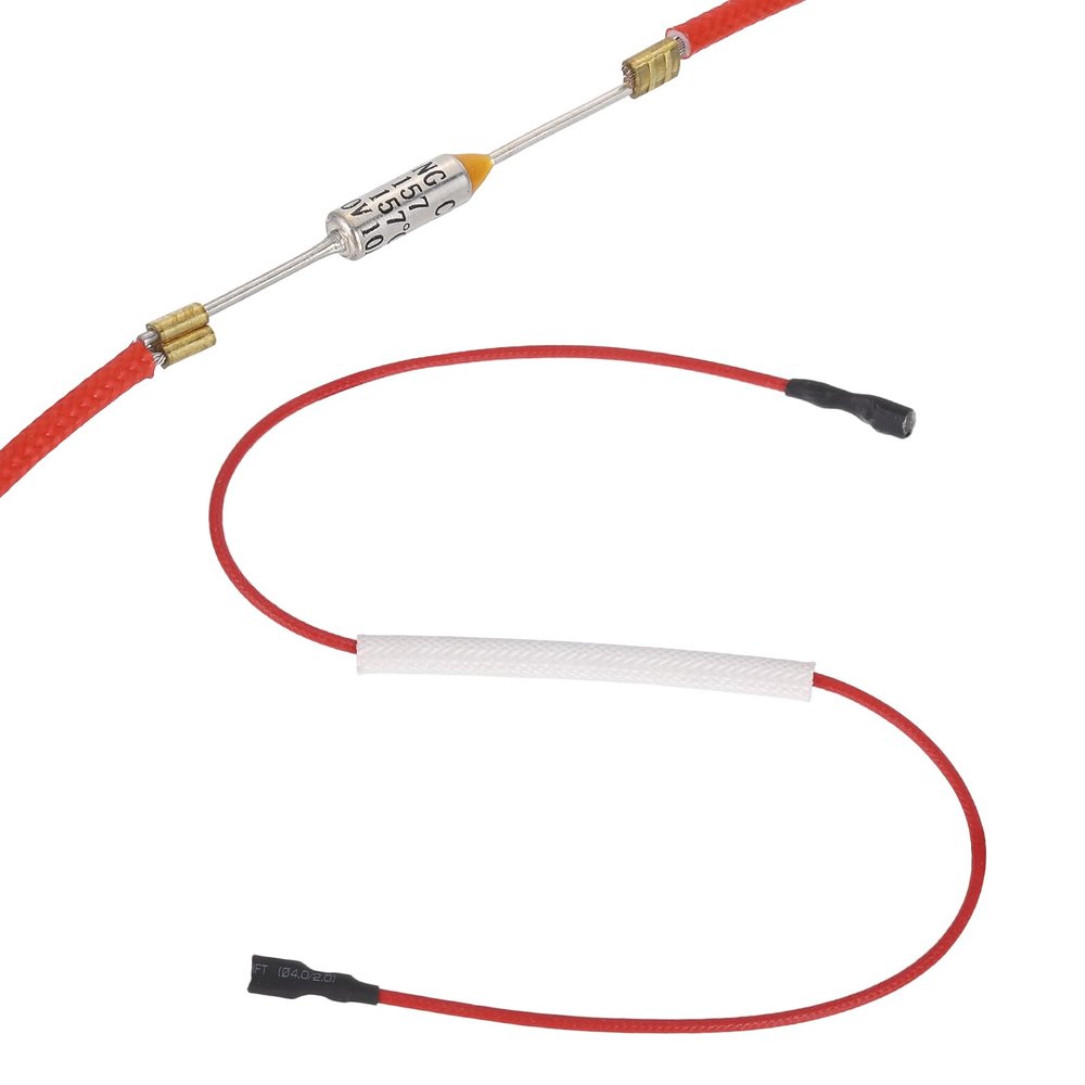 MECCANIXITY Universal Rice Cooker Temperature Fuse, 157C 10A 250V Metal Thermal Fuse with Both End Terminal Fiberglass Sleeving for Electric Pressure Cooker Repair Part