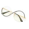 bullabulling Fashion Half round Reading Glass For Women Half-Rim Eyeglass Frame Large lens (white diamond, 2.50, x) view 3