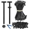 100PCS Nylon Universal Cable Tie Buckle Zip Tie, Multipurpose Self Locking Zip Tie Clips with Pliers for Car Fender, Engine Cover, Mudguard Fastener, Automotive Replacement Screw Fixing view 1