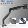 Aluminum Single Monitor Desk Mount, Pneumatic Spring Arm, Fits up to 32" Screen view 3