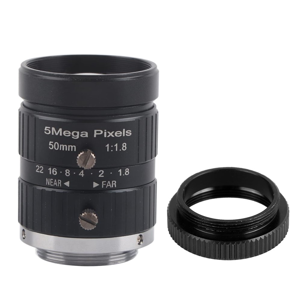 5MP CS - Mount Lens 50mm F1.8 Manual C Mount CCTV Camera Lens - High Definition 5MP, Low Distortion, Compatible with Analog DVR and IP Cameras