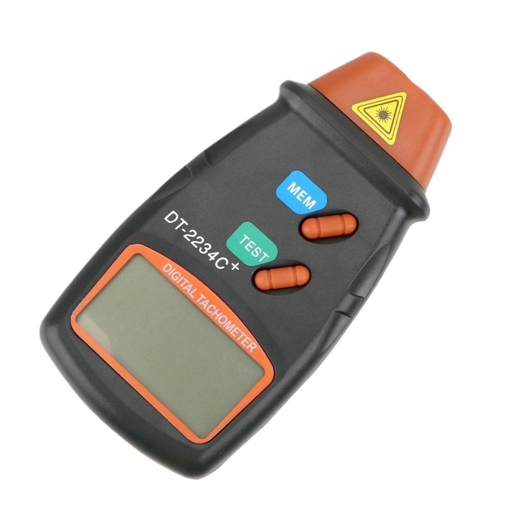 DT2234C+Laser Speed Infrared Motor Tachometer Engine Speed Measuring Instrument Motor Speedometer(2234C-yellow Button)