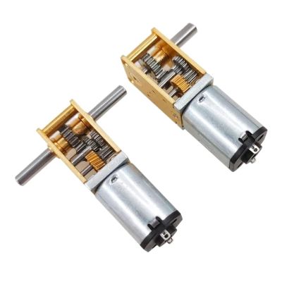 1pcs 1218-N20 Self Locking Worm Gear Miniature DC Reduction Gear Motor 12V Low-Speed Single Shaft Dual Shaft Motor(Dual Axis,6V26rpm)