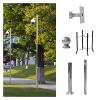 Stainless Steel Pole for Security Camera Detachable, Universal Surveillance Camera Pole Easy Install, 6-20ft Floor Standing Surveillance Camera Post(ligjt grey,H-2m (78 7/10 in)) view 1