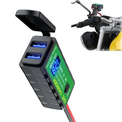 Motorcycle Phone Charger for Suzuki Skydrive 2013-2023, 12V-24V Watertight Motorcycle USB/Type-C Charger SAE to USB with Mounting Base,Dual USB 4.8A Standard Charging