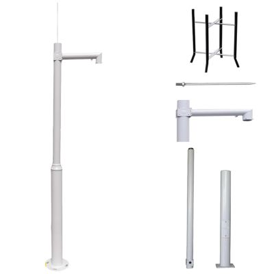 Galvanized Round Steel Tubes Pole for Surveillance Cameras, 6 8 10 16 20 Feet Removable Security Camera Pole Column Bracket, Load 220lbs(Light Coffee,L 3.0m (9.8'))
