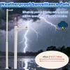 Galvanized Round Steel Tubes Pole for Surveillance Cameras, 6 8 10 16 20 Feet Removable Security Camera Pole Column Bracket, Load 220lbs(Light Coffee,L 3.0m (9.8')) view 4