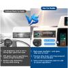 Marine Radio Single DIN Bluetooth Car Stereo, Boat Stereo Receiver Marine Head Unit with iOS/Android,Built-in Mic, Digital LCD, RCA, MP3, FM, EQ, Aux-in, USB, TF Card & APP Remote view 2
