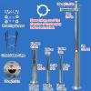 2-3 Sections Assembled Surveillance Camera Stand, Residential & Commercial CCTV Camera Pole Mount Bracket, Surveillance Poles for Villages/Estate(Light Coffee,196.9in/500cm) view 2