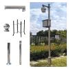 Splicing Security Camera Pole 6.6 8 10 12 13 15 16 19.7ft, Stainless Steel CCTV Pole with Ground Base Cage & Screws, Detachable Surveillance Stand(Light Coffee,450cm(14 4/5 ft)) view 1