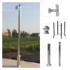 Universal Camera Pole Mounting Bracket with Ground Base Cage, Splicing Stainless Steel Surveillance Camera Poles Detachable, 20ft CCTV Pole(ligjt grey,16 2/5 ft(5m)) view 1