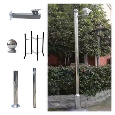 6 8 10 12 13 15 16 20ft Extra-long Security Camera Pole Mount Outdoor, Splicing Surveillance Cameras Holder Column, Detachable Street Lamp Post Stand(B,4 1/2 m (14 4/5 ft))