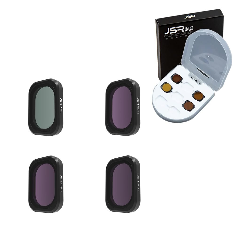 CPL & ND16 & ND32 & ND64 Magnetic Filters Set (4 Pack) for DJI Osmo Pocket 3 Stabilizer Lens Protection Filter Set with Multi-Layer Coatings Waterproof/Scratch HD Optical