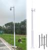 AMUFJJ 20 12 10 8 FT Home Security Camera Extension Pole, Outdoor Removable Surveillance Poles Post for Parking Lot/Walkway, with Ground Cage(ligjt Grey,2.5m (8.2ft))