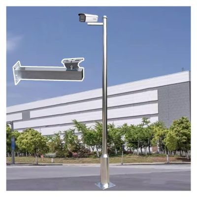 2-3 Sections Assembled Surveillance Camera Stand, Residential & Commercial CCTV Camera Pole Mount Bracket, Surveillance Poles for Villages/Estate(B,118.1in/300cm)