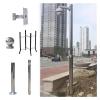 6 8 10 12 13 15 16 20ft Extra-long Security Camera Pole Mount Outdoor, Splicing Surveillance Cameras Holder Column, Detachable Street Lamp Post Stand(ligjt grey,2 1/2 m (11 1/2 ft)) view 1