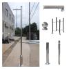 Stainless Steel Pole for Security Camera Detachable, Universal Surveillance Camera Pole Easy Install, 6-20ft Floor Standing Surveillance Camera Post(Light Coffee,H-4 m (157 1/2 in)) view 1