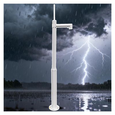 AMUFJJ Thickened Surveillance Camera Pole, Weatherproof Camera Mounting Bracket Poles Column with Lightning Rod for Factory/Construction Site/Farm(Light Coffee,L 250cm (8.2'))