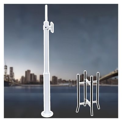 AMUFJJ City Road/Highway/Parking Lot Surveillance Pole, Universal Security Camera Pole Mount Bracket, Freestanding Surveillance Stand Post Rod(ligjt Grey,L 250cm (8.2ft))