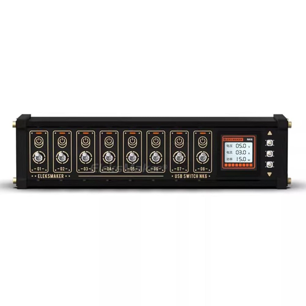 8 Port USB Docking Station, USB Expansion Dock, with 1.54-inch IPS Color Screen, 8 RGB Indicators, 10 Levels Brightness Adjustment, Switch + Button + Voice Control, for Gadgets