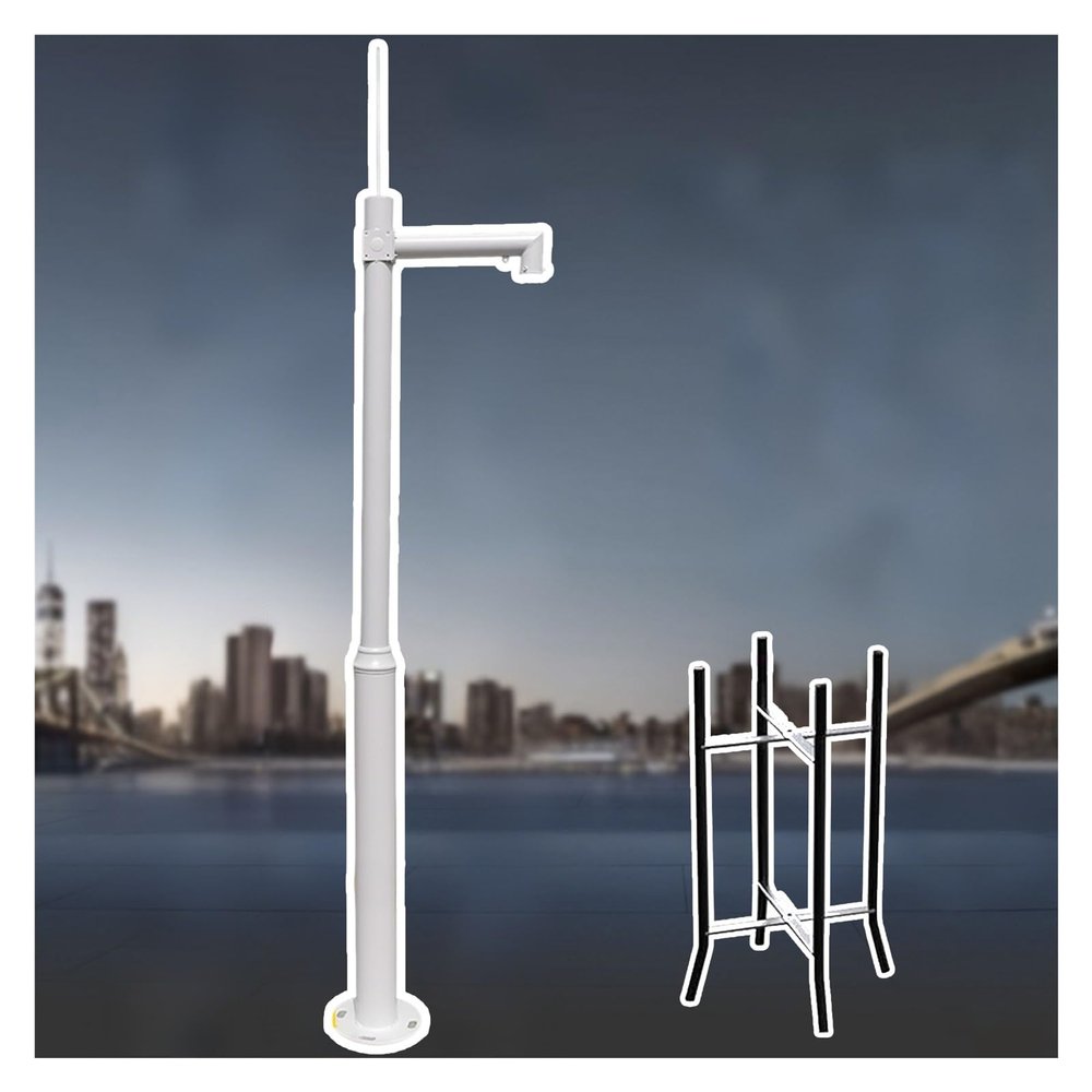 AMUFJJ City Road/Highway/Parking Lot Surveillance Pole, Universal Security Camera Pole Mount Bracket, Freestanding Surveillance Stand Post Rod(Light Coffee,L 600cm (19.7ft))