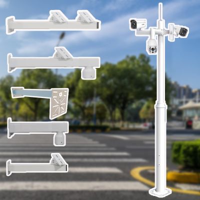 5 Cross Arms Security Camera Pole for Traffic, Multi-Angle CCTV Surveillance Pole Weatherproof, Universal Camera Pole 6.0 5.0 4.5 4.0 3.5 m Tall(4.0 m (13.1 ft))