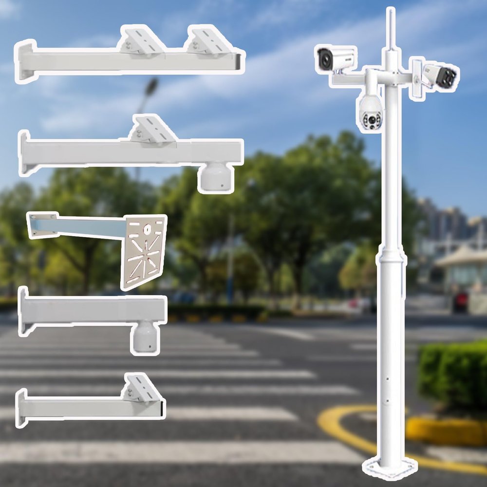 5 Cross Arms Security Camera Pole for Traffic, Multi-Angle CCTV Surveillance Pole Weatherproof, Universal Camera Pole 6.0 5.0 4.5 4.0 3.5 m Tall(4.0 m (13.1 ft))