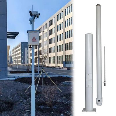 SRNSAEB Heavy Duty Surveillance Camera Mounting Pole Metal, Detachable Surveillance Camera Post/Remote Cameras Poles, Residential Area Industrial Park Around Schools(6.0m/19.7ft)