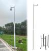 AMUFJJ 20 12 10 8 FT Home Security Camera Extension Pole, Outdoor Removable Surveillance Poles Post for Parking Lot/Walkway, with Ground Cage(B,6m (19.7ft)) view 1