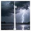 AMUFJJ Thickened Surveillance Camera Pole, Weatherproof Camera Mounting Bracket Poles Column with Lightning Rod for Factory/Construction Site/Farm(ligjt Grey,L 200cm (6.6')) view 1