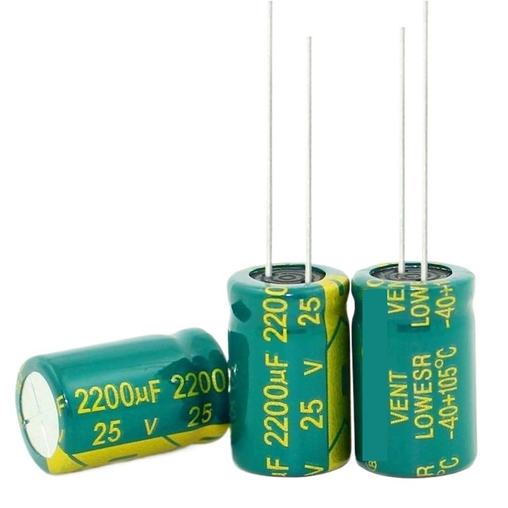 100 PCS 25V 2200UF High Frequency Low Resistance Electrolytic Capacitors Size:10 * 20MM