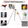 BYFSRUS Emergency Rescue Tripod - 3-Point Aluminum Rescue Equipment for Confined Spaces, 1800lbs Winch, 98ft Cable, Fall Protection & Safety for Wells, Manholes & Road Use. view 2