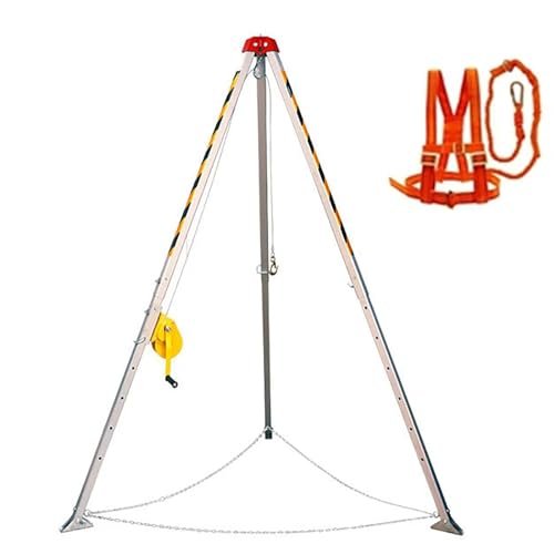 BYFSRUS Fire Rescue Tripod System, Confined Space Tripod with 7ft Bracket & 1200IBS Winch, Folding fire Rescue Tripod for Subway shafts Sewerage Construction site