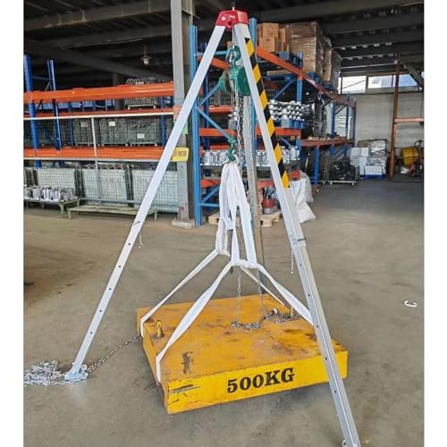 BYFSRUS Heavy Duty Aluminum Tripod Rescue System with Winch (1200lbs) - Confined Space Emergency Hoist Safety Belt Included Ideal for Rescue Operations and Lifting Applins