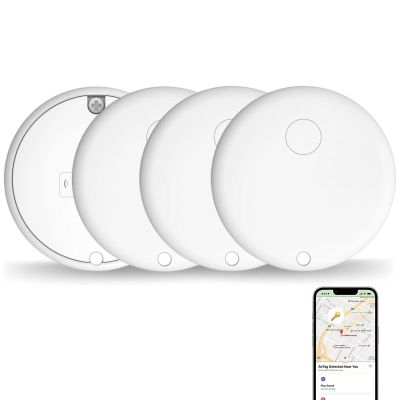 Air Tracker Tags Mini with Apple Find My APP (iOS Only), Tracking Device Locator Looshall Tag Finder and Item Locator for Luggage, Keys, Wallet, Bike, Pets, Bags (White4pack)