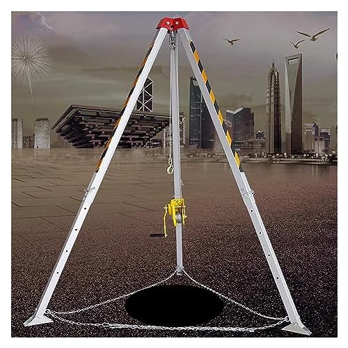 BYFSRUS Heavy Duty Aluminum Rescue Tripod for Fire Fighting & Confined Space 65'/98'/130' Winch Lifting Equipment for Emergency Rescue Operations