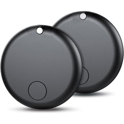 Air Tracker Tags Mini with Apple Find My APP (iOS Only), Tracking Device Locator Looshall Tag Finder and Item Locator for Luggage, Keys, Wallet, Bike, Pets, Bags (Black2pack)