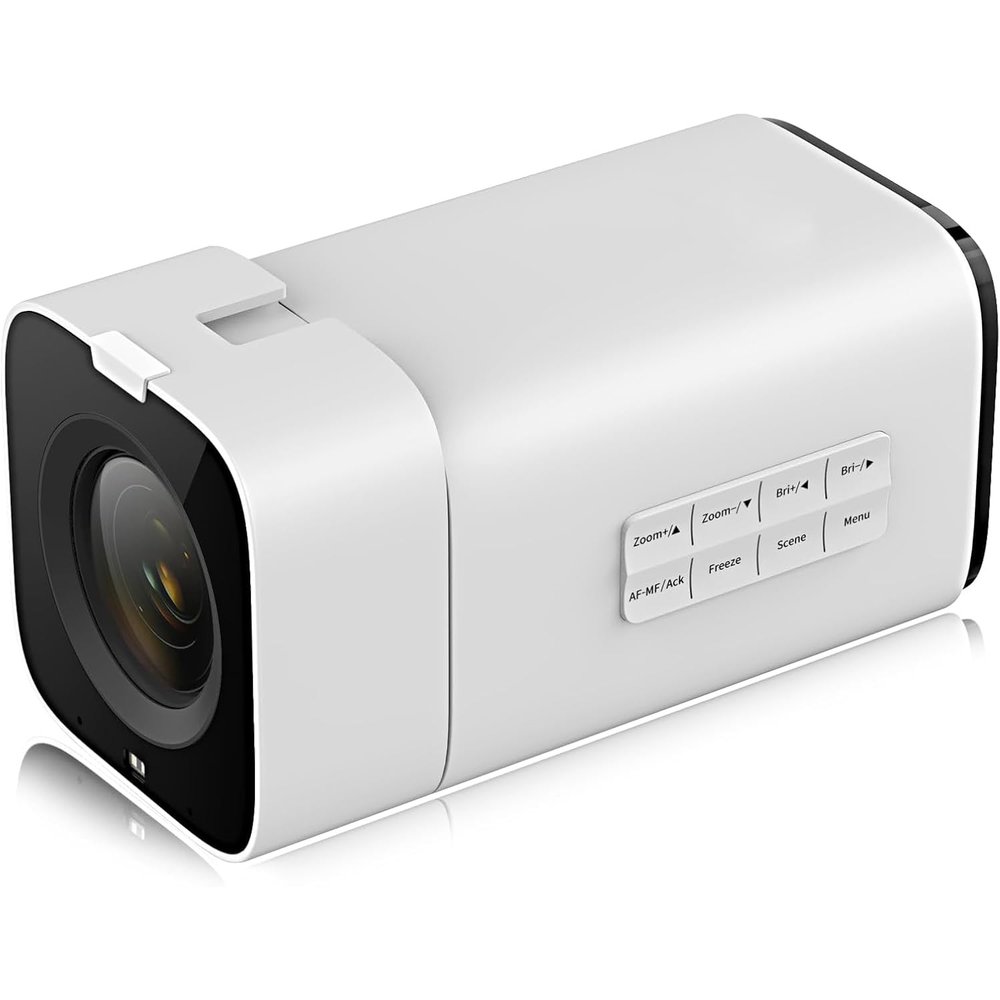 Box Camera, 20X Bullet Cameras, 4KP60 UHD Camera with USB/SDI Microphone with Operation Buttons, Supports Infrared Remote Control and IP Control for Professional Broadcasting, Teaching, Meetings