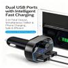 TISONNY Bluetooth FM Transmitter Car Adapter with LED Voltage Display, Hands-Free Calling, Dual USB Car Charger, Supports MP3, Radio, TF Card, USB Disk Playback view 4