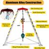 BYFSRUS Confined Space Tripod Kit Heavy Duty Tripod Rescue System 1200Lbs 1800 2600 Lbs, Safety Fire Rescue Tools Derrick Crane for High Places/Cliffs/Well/Underground Pipe/(2600LBSWinch+F view 3