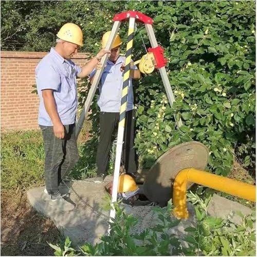 WQPMRMG Heavy-Duty Rescue Tripod for Confined Spaces, Fire Safety Tripod, Fall Protection Kit, Confined Space Tripod System, Emergency Rescue Equipment