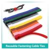 50pcs Releasable Cable Ties Wire Organizer 15 20 25 30cm Nylon Hook Loop Straps Wrap Zip Bundle Bandage Tie Plastics Fastening Cable Management(Red,12x150mm) view 2