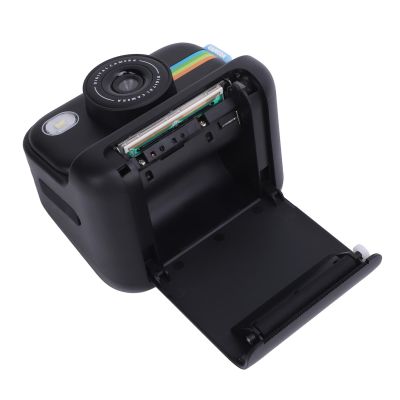 Bewinner Instant Print Camera 1080p 48MP with LED Flashlight for Night Photos and Cute Lightweight and Portable Sticker for Onthega Use (Black)