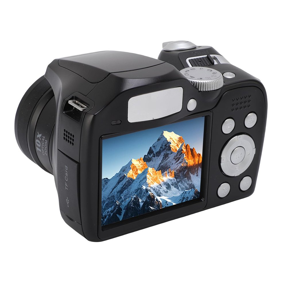 GOWENIC DSLR Camera, 4K 60MP Retro Digital Camera Video Recorder with LCD Screen & LED Flash, 12X Optical Zoom, 6X Digital Zoom, for Travel Portrait Scenery Photography (Black)