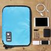 Aqur2020 Digital Storage Case Electronic Bag Travel Cable Pouch with Mesh Pockets Two Way for USB Cables Earphones SD Cards (Blue) view 4