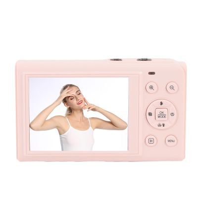 Bewinner 18x Zoom 80MP Dual Digital Camera of WiFi Vlog AF AUTO Focus for Content and Traveling Creators (Pink)
