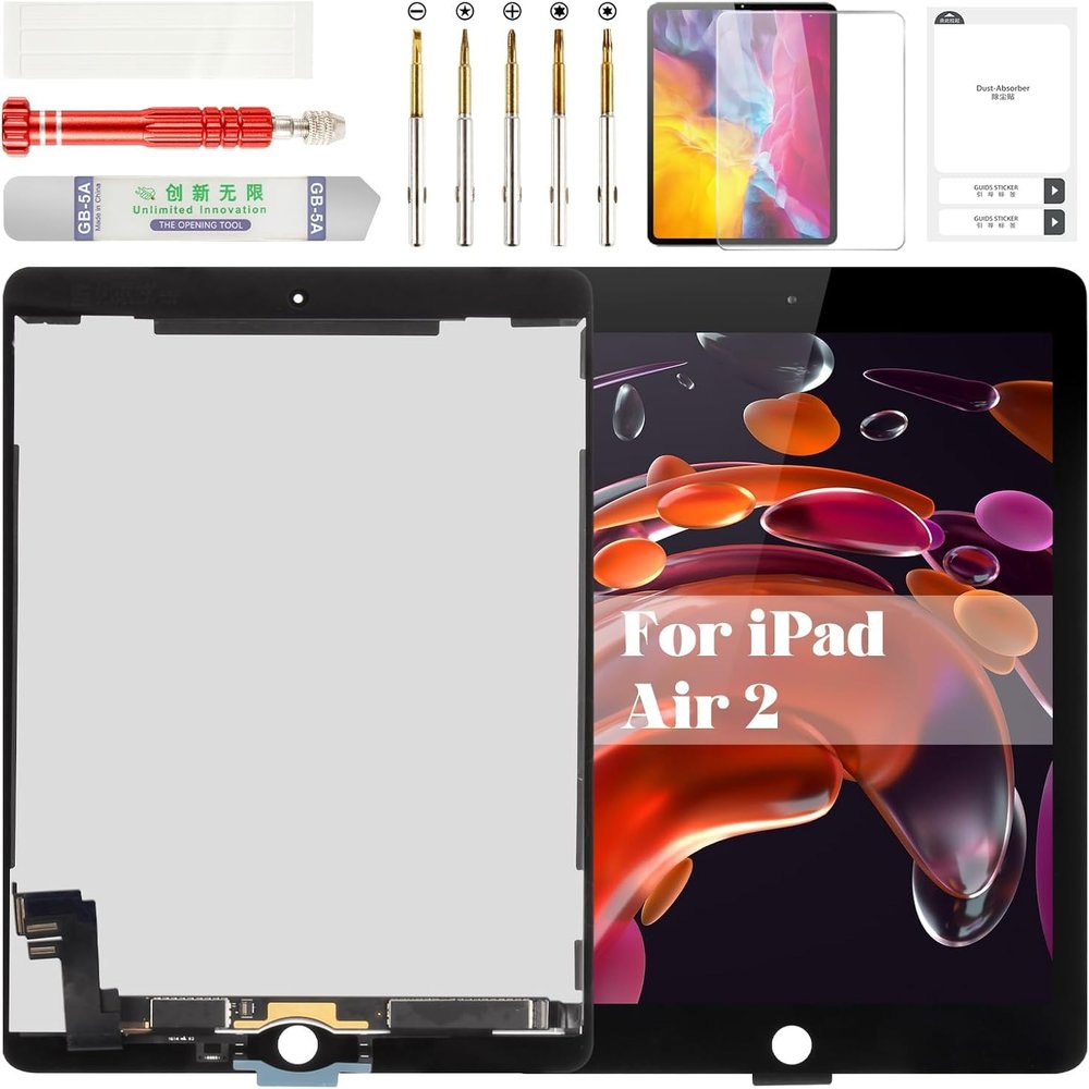 Screen Replacement for iPad Air 2 9.7 2014 Display LCD Touch Digitizer Full Assembly Replacement A1566 A1567 (Black)