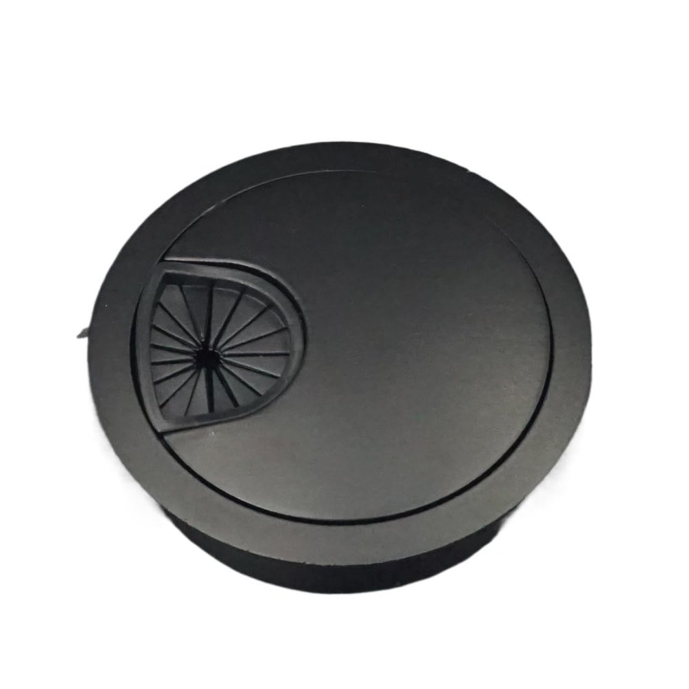 Zinc Alloy Wire Hole Cover Outlet Port Table Computer 10pcs Desk Round Cable Grommet Line Holder(Matte Black,50mm)